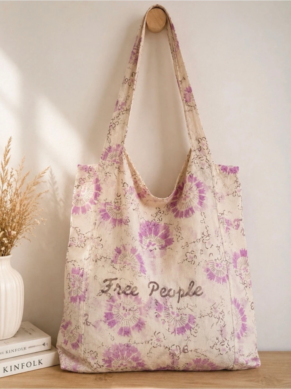 Free People Lavender Floral tote